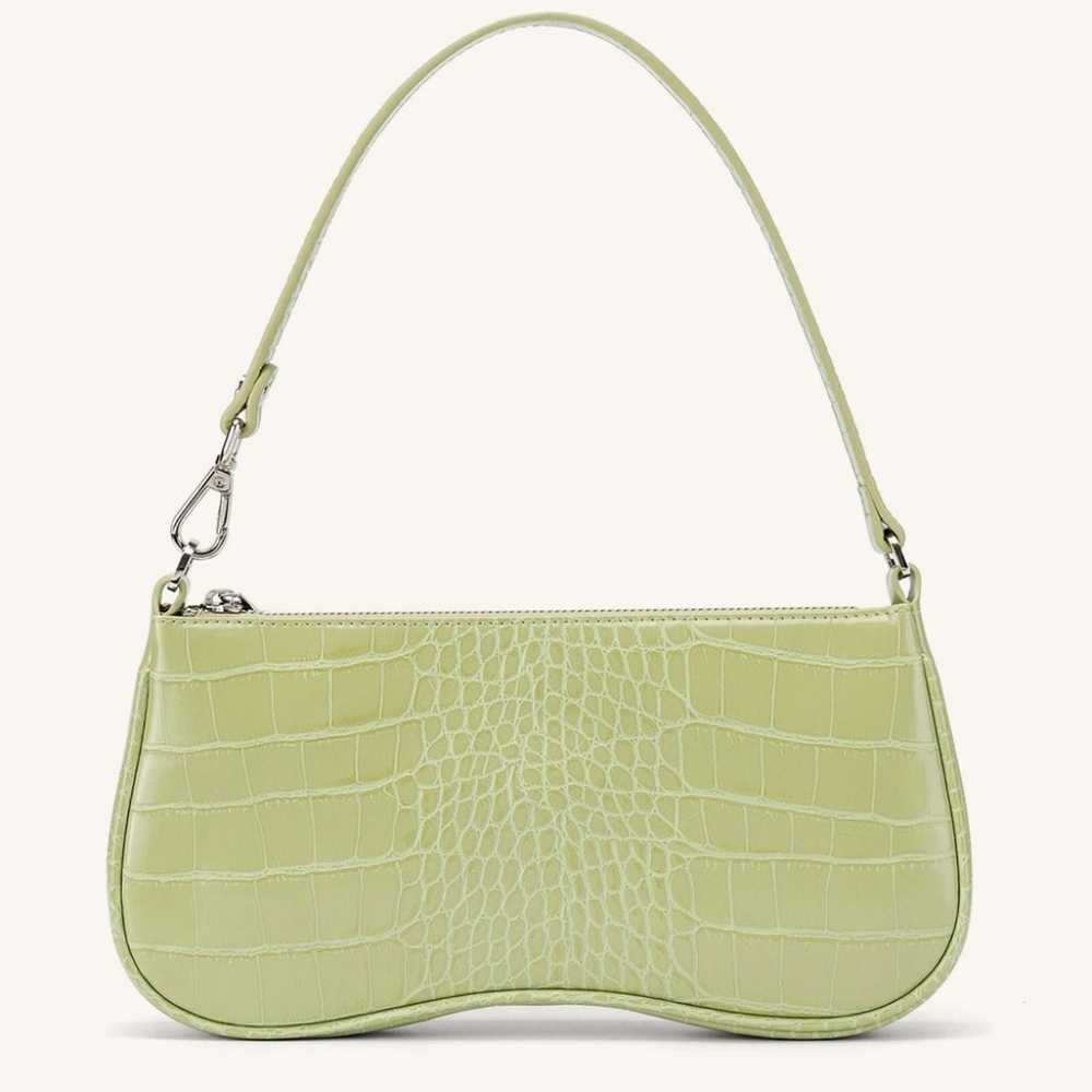JW PEI Eva Shoulder Handbag - Sage Green Croc